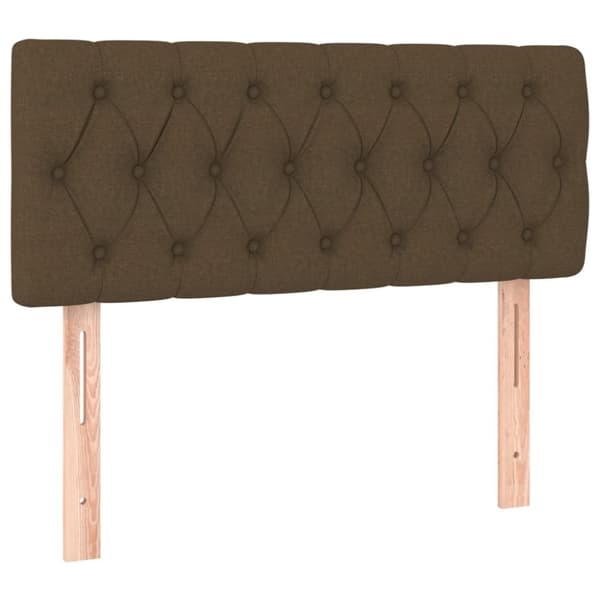 sengegavl med LED-lys 90x7x78/88 cm stof mørkebrun
