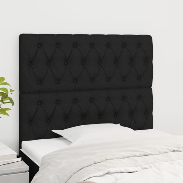 sengegavle 2 stk. 90x7x78/88 cm stof sort