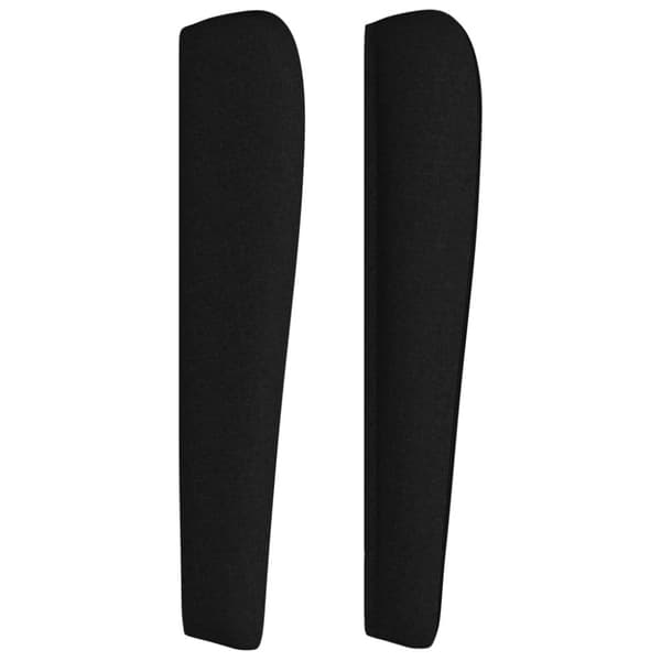 sengegavl med kanter 93x23x118/128 cm stof sort