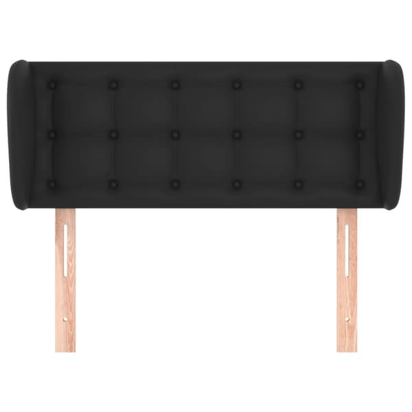 sengegavl med kanter 83x23x78/88 cm kunstlæder sort