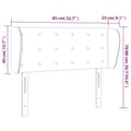 Miniatyrbillede 9 af 9: sengegavl med kanter 83x23x78/88 cm kunstlæder sort