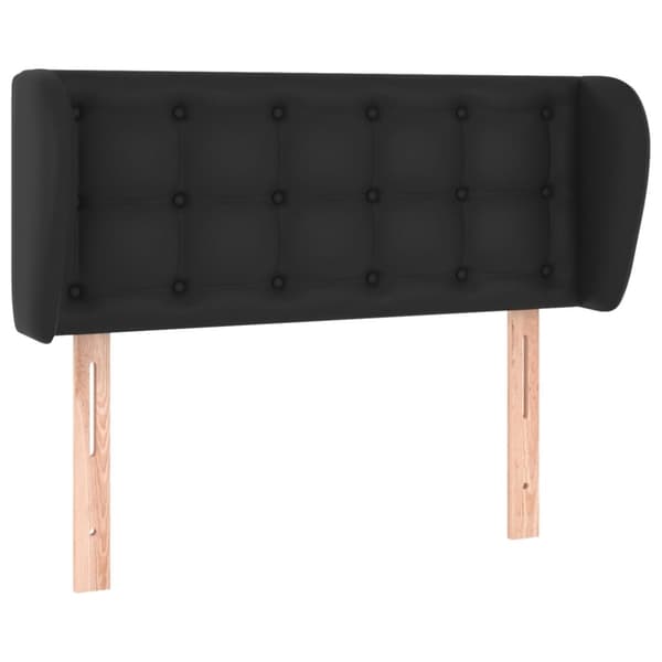 sengegavl med kanter 83x23x78/88 cm kunstlæder sort