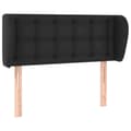 Miniatyrbillede 2 af 9: sengegavl med kanter 83x23x78/88 cm kunstlæder sort