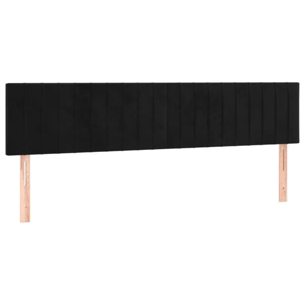 sengegavl med LED-lys 160x5x78/88 cm velour sort
