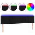 Miniatyrbillede 2 af 6: sengegavl med LED-lys 160x5x78/88 cm velour sort