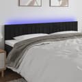 Miniatyrbillede 1 af 6: sengegavl med LED-lys 160x5x78/88 cm velour sort