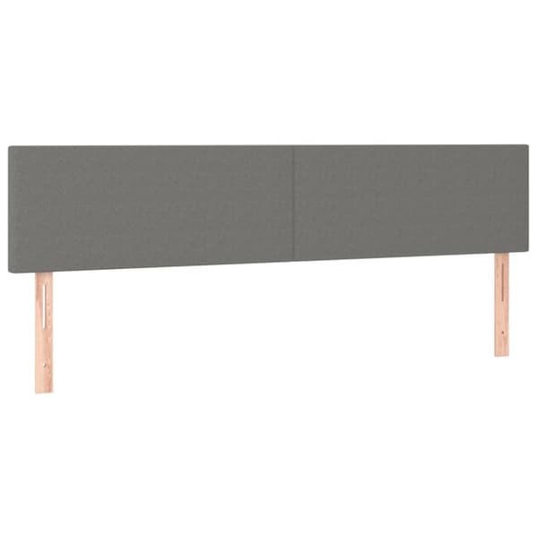 sengegavl med LED-lys 180x5x78/88 cm stof mørkegrå