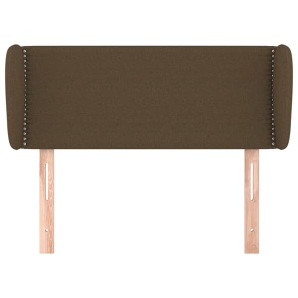 sengegavl med kanter 93x23x78/88 cm stof mørkebrun