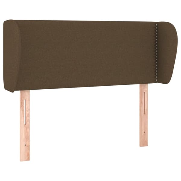 sengegavl med kanter 93x23x78/88 cm stof mørkebrun