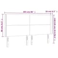 Miniatyrbillede 9 af 9: sengegavl med kanter 203x16x118/128 cm fløjl sort
