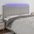 Miniatyrbillede 1 af 6: sengegavl med LED-lys 180x5x118/128 cm stof lysegrå