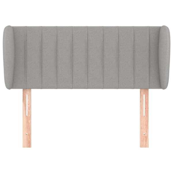 sengegavl med kanter 103x23x78/88cm stof lysegrå