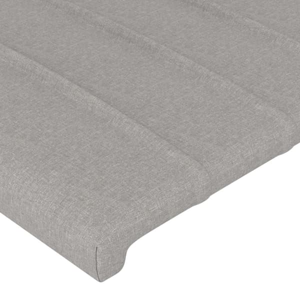 sengegavl med kanter 103x23x78/88cm stof lysegrå