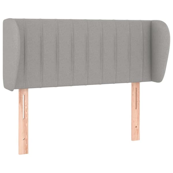 sengegavl med kanter 103x23x78/88cm stof lysegrå