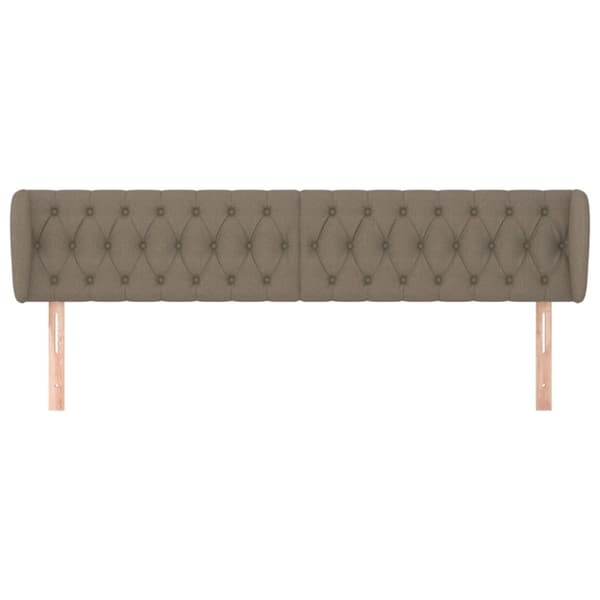 sengegavl med kanter 203x23x78/88 cm stof gråbrun