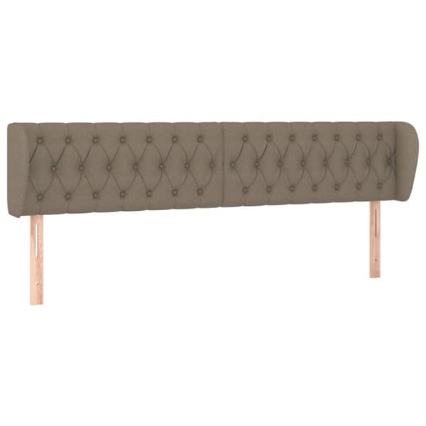 sengegavl med kanter 203x23x78/88 cm stof gråbrun