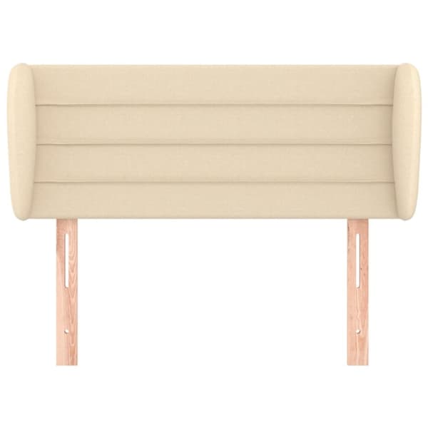 sengegavl med kanter 83x23x78/88 cm stof cremefarvet