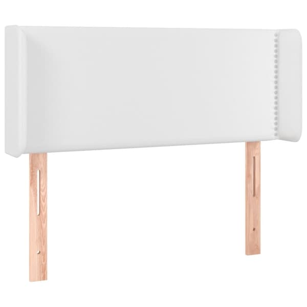 Sängyn pääty LED-valolla, valkoinen, 83x16x78/88 cm, keinonahkaa