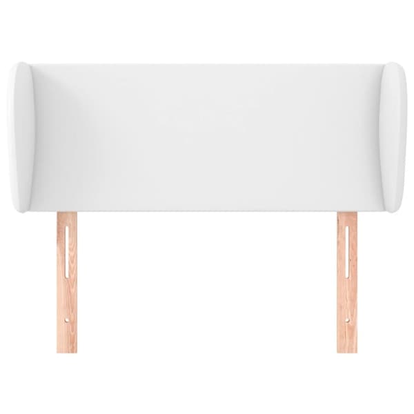 sengegavl med kanter 83x23x78/88 cm kunstlæder hvid