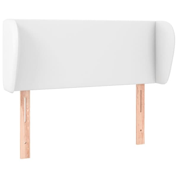 sengegavl med kanter 83x23x78/88 cm kunstlæder hvid
