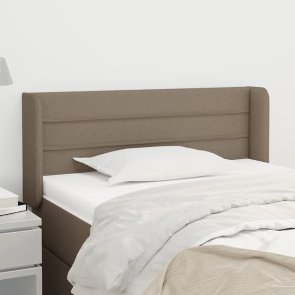 Sänggavel med kanter taupe 93x16x78/88 cm tyg