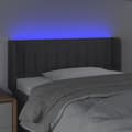 Pikkukuva 4 / 6: Sänggavel LED mörkgrå 103x16x78/88 cm tyg