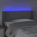 Pikkukuva 4 / 6: Sänggavel LED ljusgrå 93x16x78/88 cm tyg