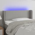 Pikkukuva 1 / 6: Sänggavel LED ljusgrå 93x16x78/88 cm tyg