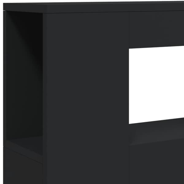 Sängynpääty LED-valoilla musta 100x18,5x103,5 cm tekninen puu