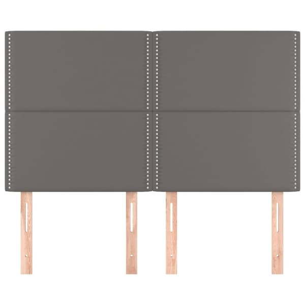 sengegavle 4 stk. 72x5x78/88 cm kunstlæder grå