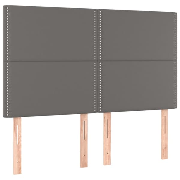 sengegavle 4 stk. 72x5x78/88 cm kunstlæder grå