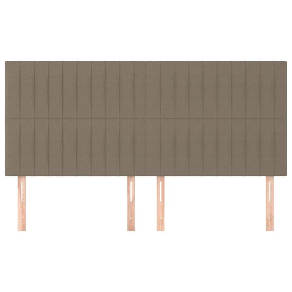 Sängyn päädyt, 4 kpl, taupe, 100x5x78/88 cm, kangas