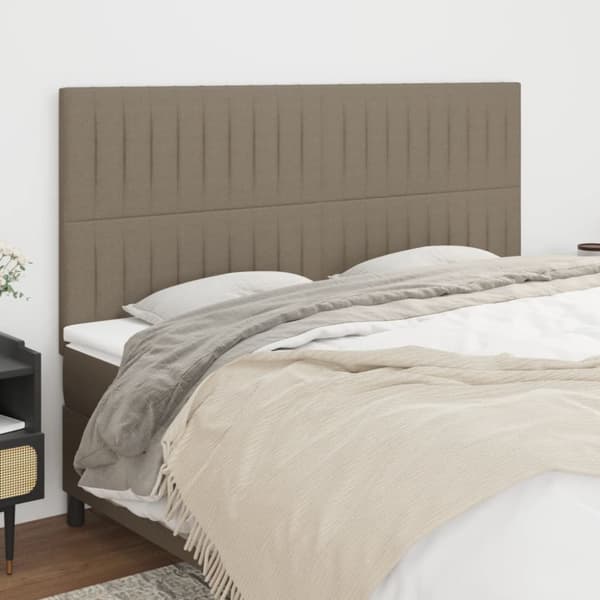 Sängyn päädyt, 4 kpl, taupe, 100x5x78/88 cm, kangas