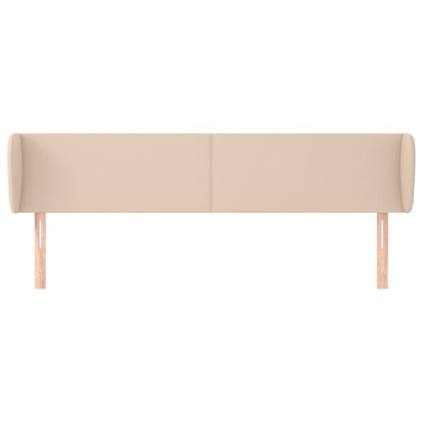 sengegavl med kanter 203x23x78/88 cm kunstlæder cappuccino
