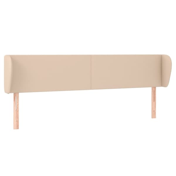sengegavl med kanter 203x23x78/88 cm kunstlæder cappuccino