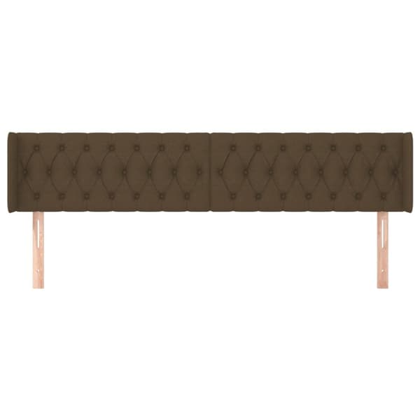 sengegavl med kanter 203x16x78/88 cm stof mørkebrun