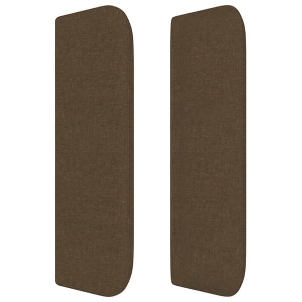 sengegavl med kanter 203x16x78/88 cm stof mørkebrun