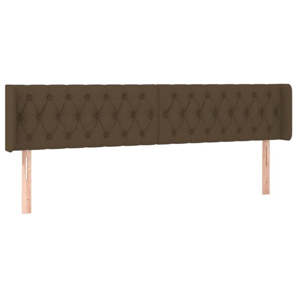 sengegavl med kanter 203x16x78/88 cm stof mørkebrun