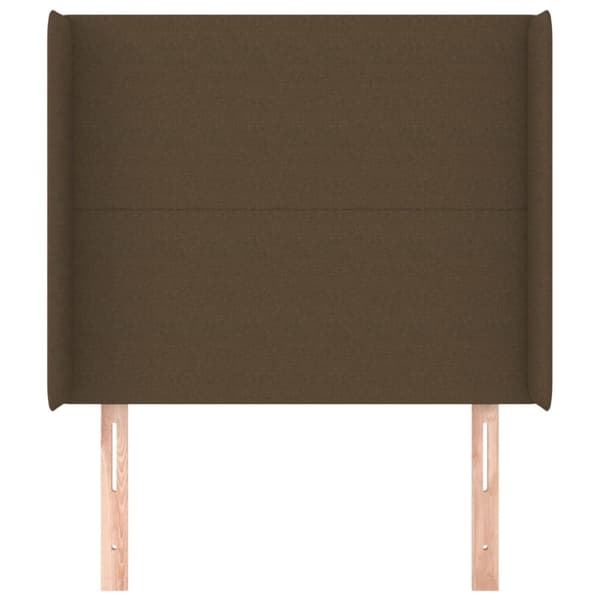 sengegavl med kanter 93x16x118/128 cm stof mørkebrun