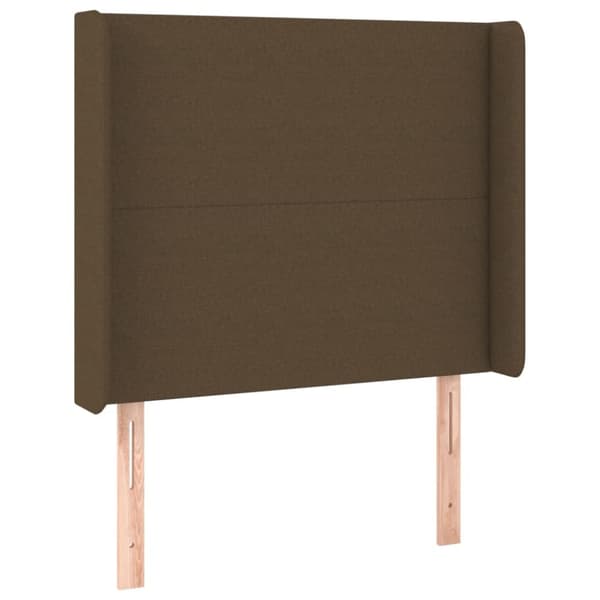 sengegavl med kanter 93x16x118/128 cm stof mørkebrun