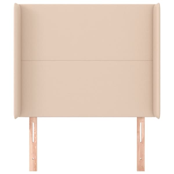 sengegavl med kanter 103x16x118/128 cm kunstlæder cappuccino