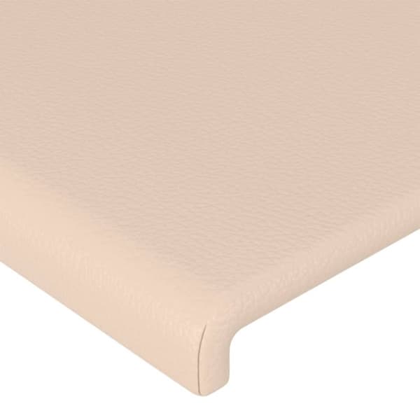 sengegavl med kanter 103x16x118/128 cm kunstlæder cappuccino