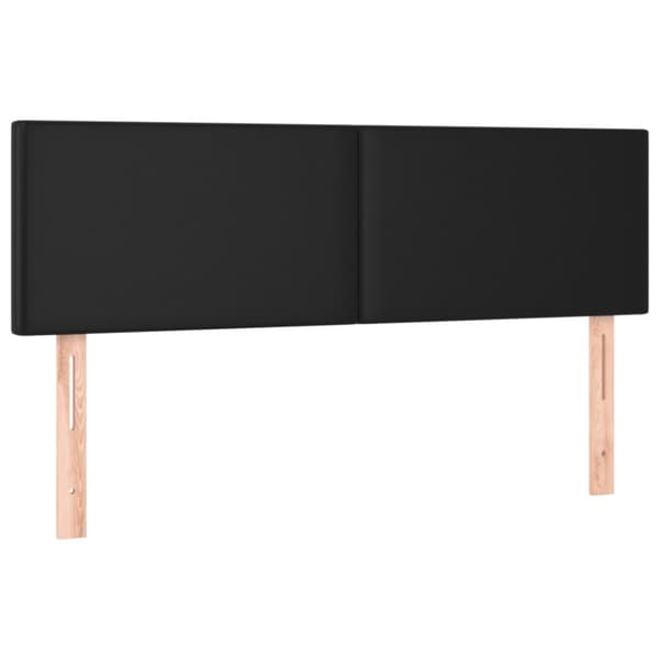sengegavl med LED-lys 144x5x78/88 cm kunstlæder sort