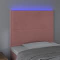 Pikkukuva 3 / 6: Sängyn pääty LED-valolla, pinkki, 80x5x118/128 cm, sametti