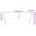 Miniatyrbillede 6 af 6: sengegavl med LED-lys 203x16x78/88 cm stof gråbrun