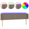 Miniatyrbillede 2 af 6: sengegavl med LED-lys 203x16x78/88 cm stof gråbrun