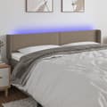 Miniatyrbillede 1 af 6: sengegavl med LED-lys 203x16x78/88 cm stof gråbrun