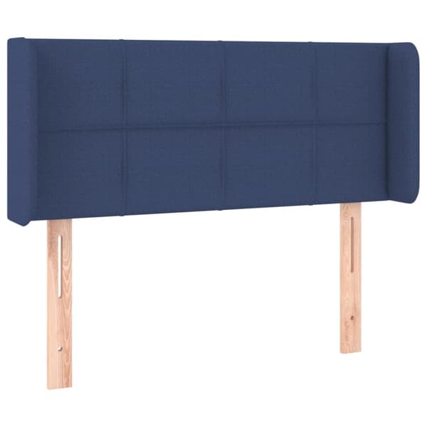 Sänggavel LED blå 103x16x78/88 cm tyg