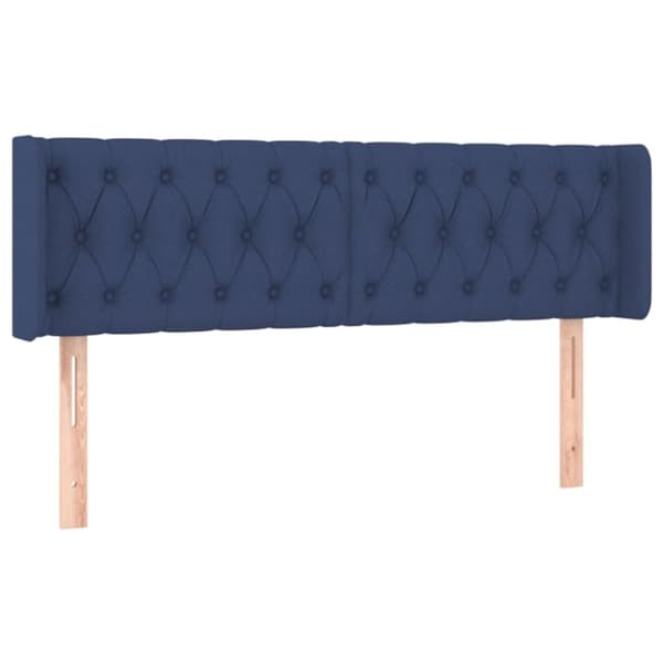 Sänggavel LED blå 147x16x78/88 cm tyg