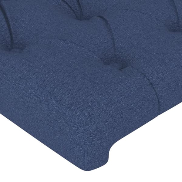 Sänggavel LED blå 147x16x78/88 cm tyg